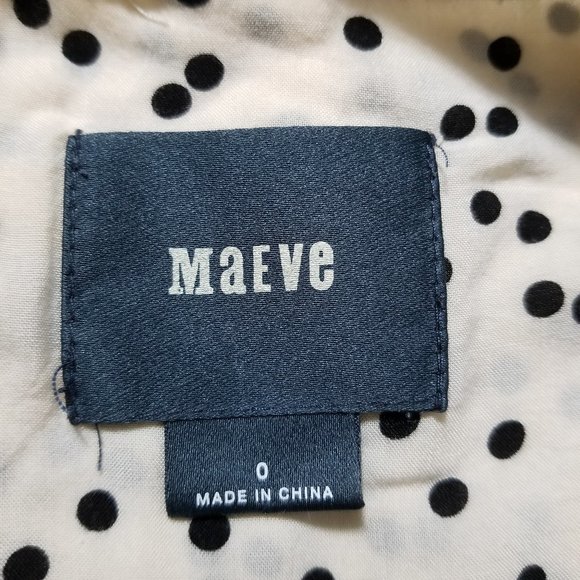 Maeve top 0 Bagatelle Button Down polka dot print long sleeve Anthropologie - Picture 14 of 16